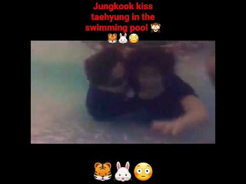 is jungkook kiss taehyung in swimming pool 🙈🐯🐰😳🥰💜#taekook #vkook #bts #shorts