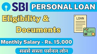 SBI Personal Loan Eligibility & Documents | sbipersonalloan sbi personalloan