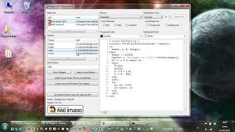 Delphi IDE Theme Editor importing Visual Studio Theme