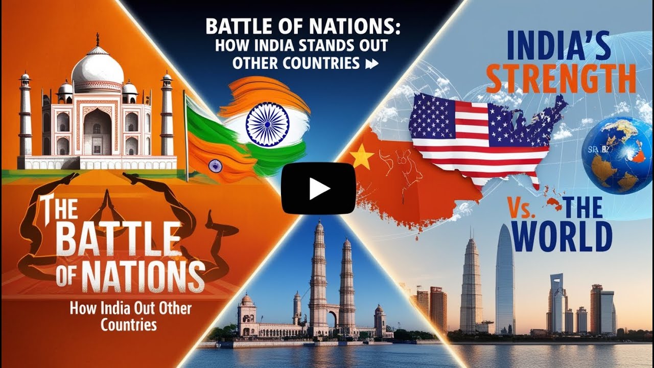 "Battle of Nations: How India Stands Out Against Other Countries 🌏