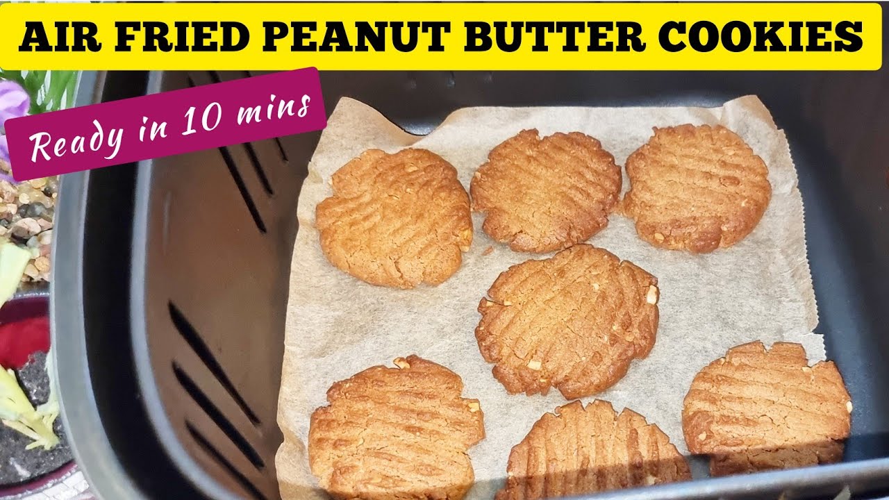 EASY CHEWY PEANUT BUTTER COOKIES IN THE AIR FRYER RECIPE. PERFECT AND