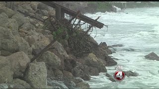 Coastal communities assessing extensive damage after wind gusts from
tropical storm colin swept across the region, ripping apart docks and
eroding beaches al...