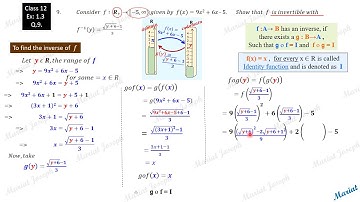 1. Inverse, fog, gof.(Class 12 Relations and Functions, NCERT Exercise 1.3  Qst 9)