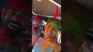 Virat Kohli playing Holi with Team India #shorts