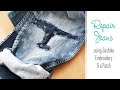 How to: Repair a Hole in JEANS | Sashiko Hand Sewing | Fix a Rip in the Knee of your Trousers