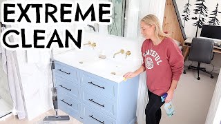 CLEAN AND UN-DECORATE MY TRASHED HOUSE WITH ME | CLEANING MOTIVATION | Emily Norris