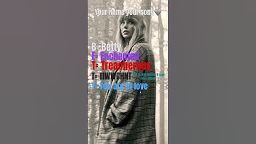 Your name your songs🩶#taylorswift 🩶✨Betty✨🩶 part 5 #folklore