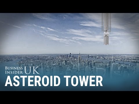 This concept skyscraper could hang from an asteroid