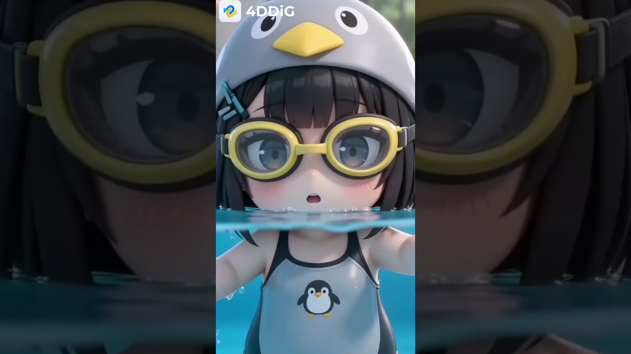 初水泳のググガガ🌊可愛すぎてありえない🐧 #shorts #asmr #エンド