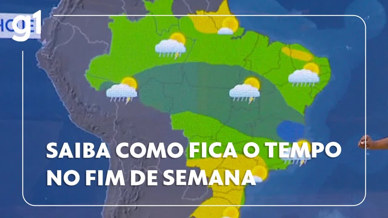 Veja a previsão do tempo para o fim de semana em todo o Brasil