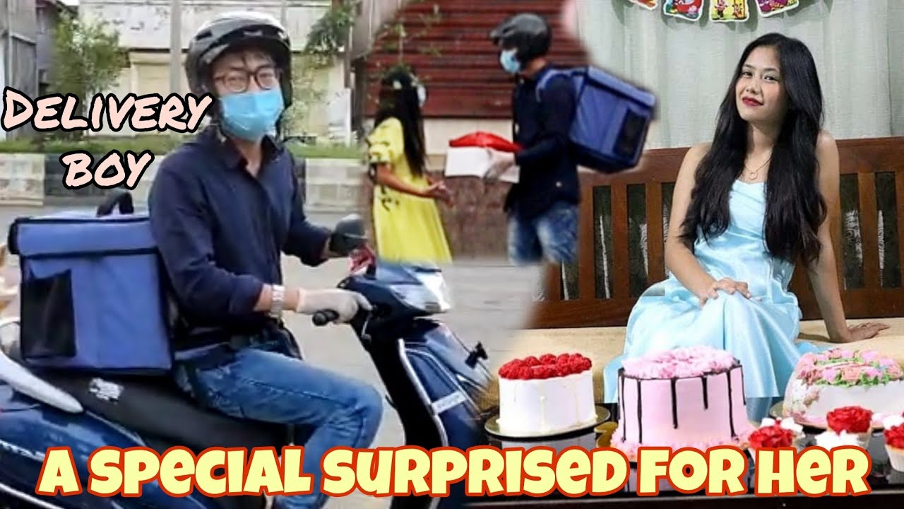 A birthday surprise for her | Pretending to be Delivery Boy