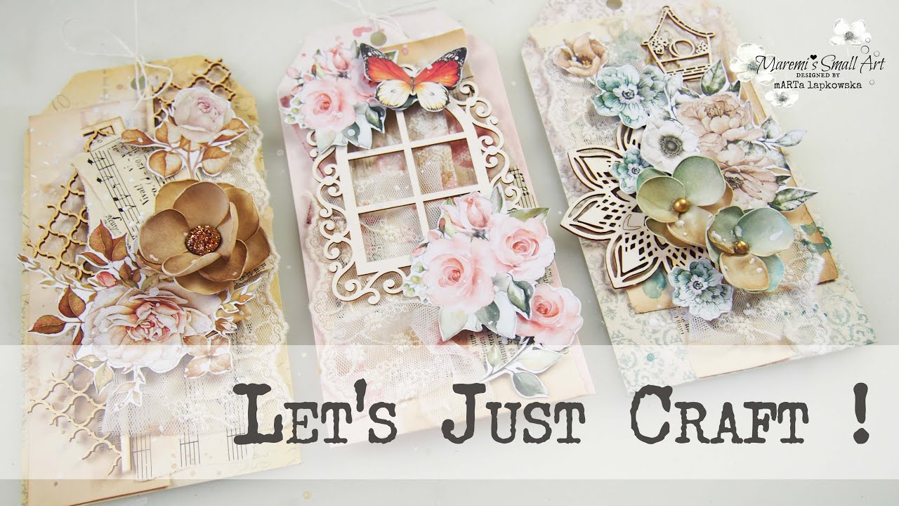 Vintage Set of mixed media Tags ~ ️ Maremi's Small Art - YouTube