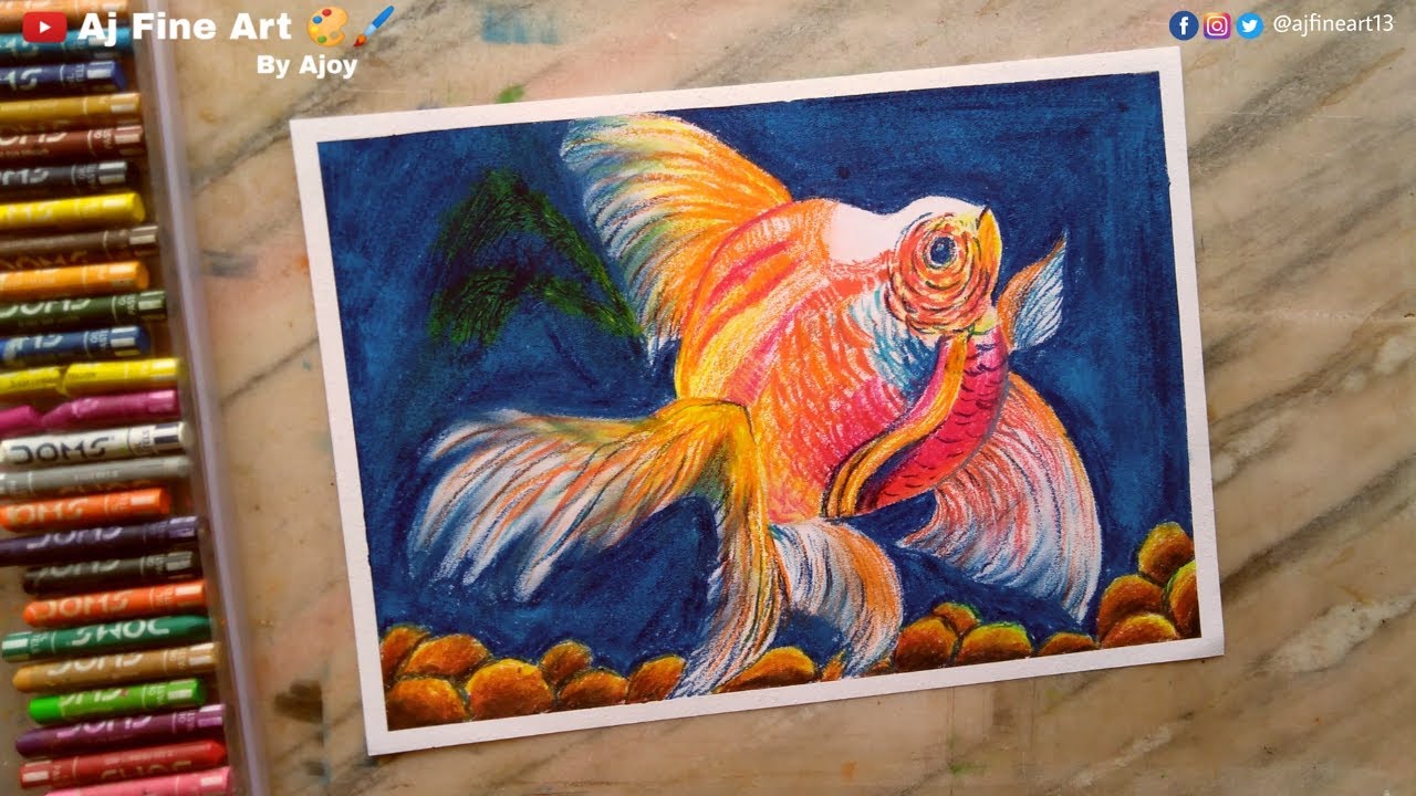 wallpapers Drawing Oil Pastel Drawing Gold Fish youtube