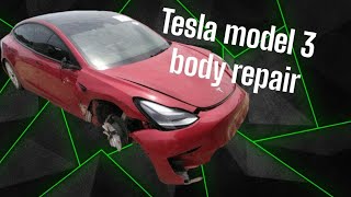 Tesla body repair. Кузовной ремонт tesla model 3.