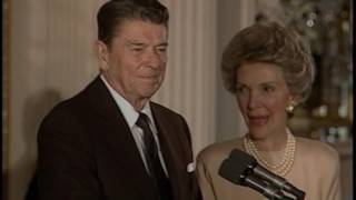 President Reagan Photo Opportunities in the Oval Office and East Room on May 12, 1986