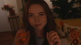 ASMR Unintelligible Whispers & Tingly Triggers (low light)