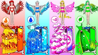 Four Elements: Fire, Water, Air And Earth  Barbie Transformation Handmade  Lovely Barbie