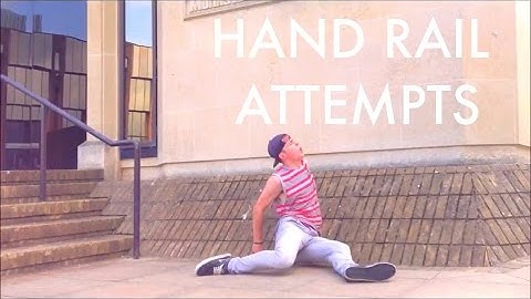 Skater Tries Hand Rail For The First Time