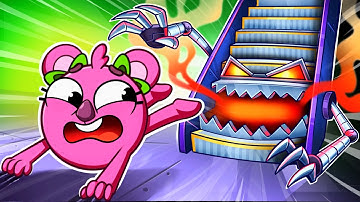 Escalator Safety Song | Educational Kids Songs 😻🐨🐰🦁 And Nursery Rhymes by Baby Zoo