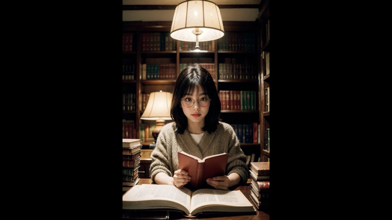 AI Lookbook 4k | Balam At Library | AI Beauty Girl