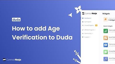 How to add a Age Verification to Duda