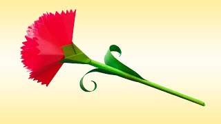 Реалистичная гвоздика из бумаги своими руками. Carnation paper flower DIY How to make