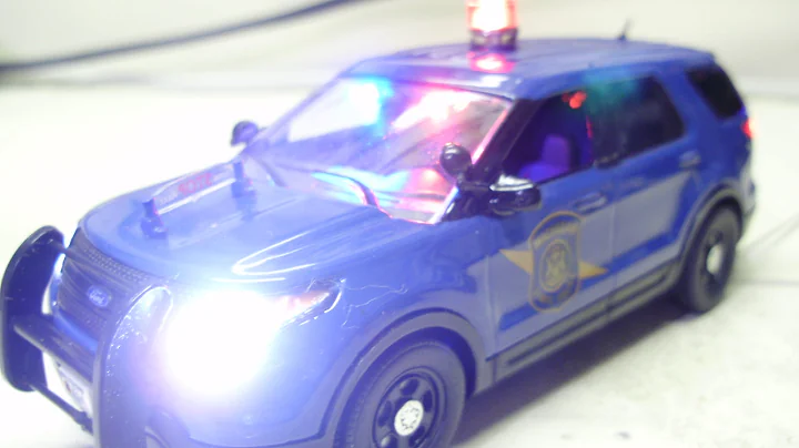 Custom 1:43 Michigan State Police Ford Interceptor Utility diecast with working lights