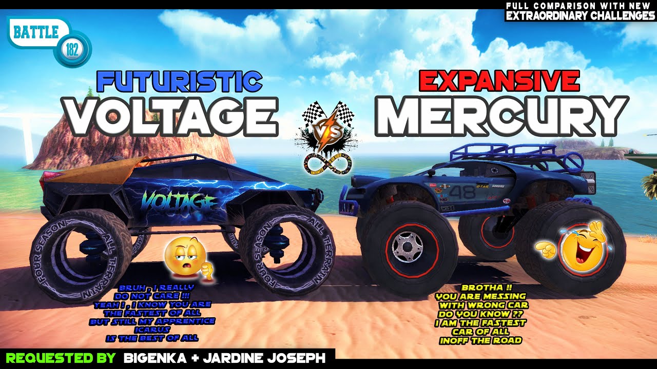 Off The Road Voltage Vs Mercury New Car Futuristic Epic Battle OTR ...