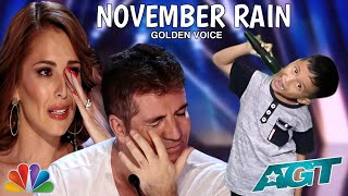 American Got Talent 2024 | Incredible Voice Makes the Judges Cry With the Song November Rain