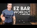 EZ BAR WORKOUT at HOME | ABS &amp; CORE (EZ BAR EXERCISES)