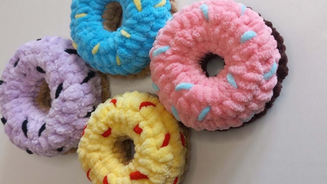 Amigurumi Kadife ipten Donut Yapımı/ Easy Amigurumi Crochet Donut