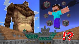 TITAN HEROBRINE vs ATTACK ON TITAN Mob Battle In Minecraft!
