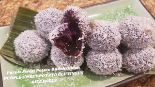 Purple Sweet Potato Ondeh-Ondeh | PURPLE SWEET POTATO GLUTINOUS RICE BALLS | Malaysian sweet snacks