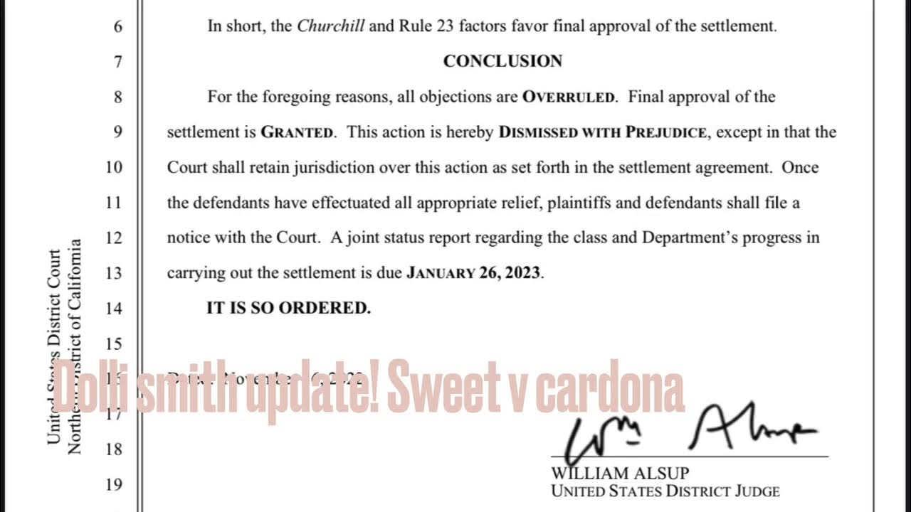 Sweet v cardona conclusion signed. (We should be hearing announcements