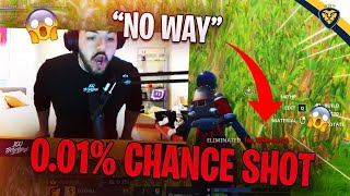 HITTING A 0.01% CHANCE SHOT!!! EVERYONE FREAKED OUT! NEVER BEFORE DONE! (Fortnite: Battle Royale)