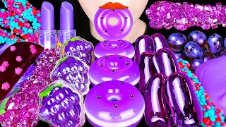 Asmr Purple Desserts Edible Lipstick Grape Jelly Tanghulu Rock Candy Eaitng Sounds Mukbang 먹방