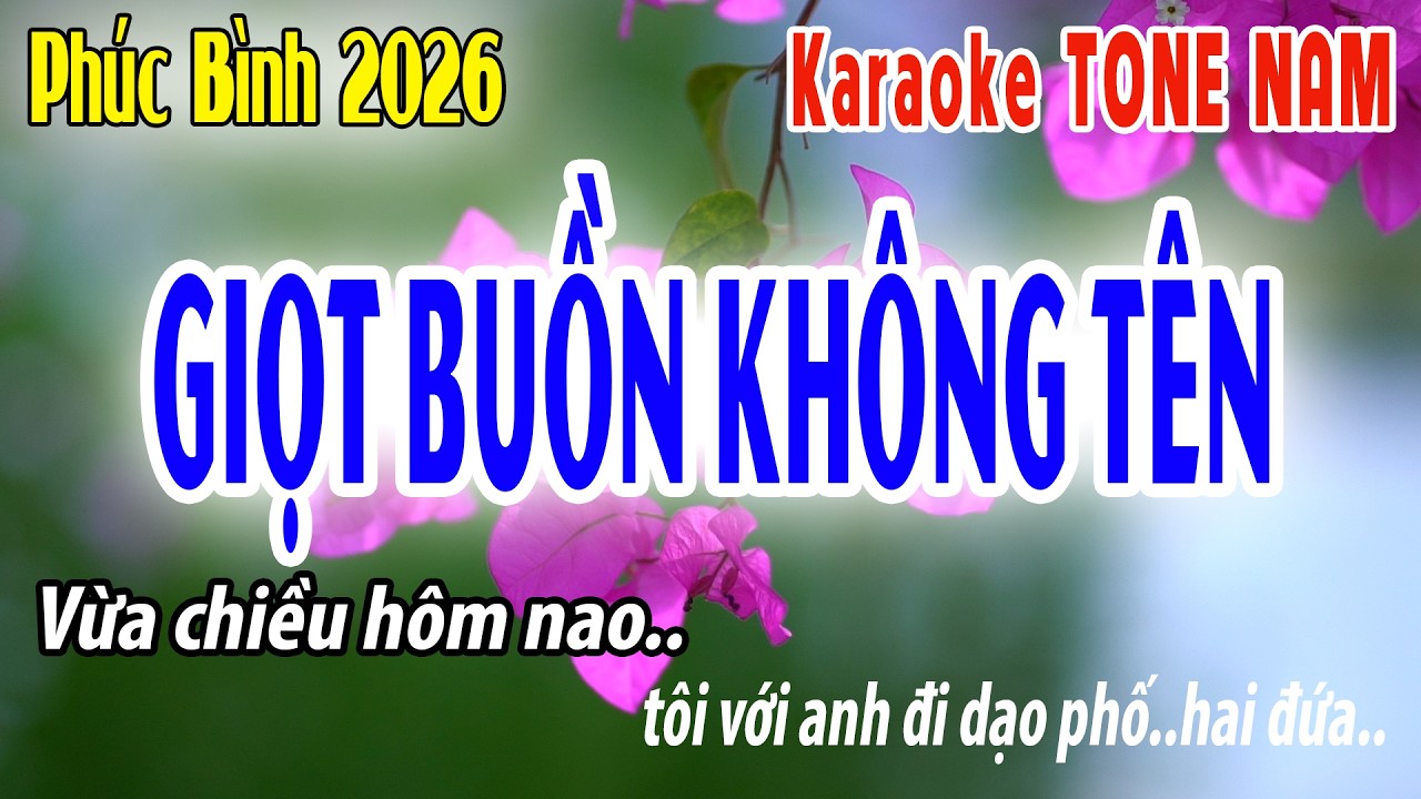 Giọt Buồn Không Tên Tone Nam | Cm | Karaoke Phúc Bình | Beat 2026