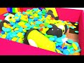 Cute Character in a Minecraft Steve Pool With Colorful Mixing Candy M&amp;M / Pop It | Oddly Satisfying