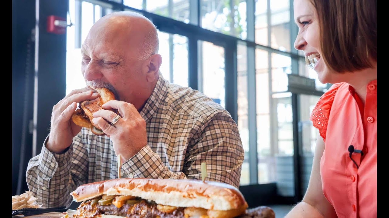 Let's try a 2-foot-long cheeseburger at the Rangers' Globe Life