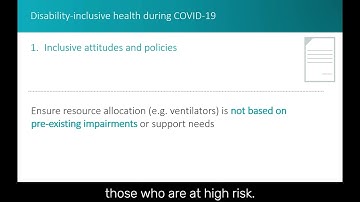 Module 7 Video 2: Disability-Inclusive health during the COVID 19 Pandemic