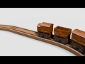 Wooden train toy set - long toy set made of wooden blocks