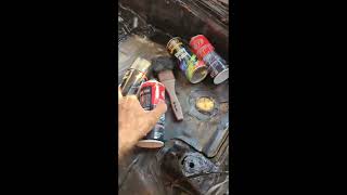 Car Floor Rust Repair | Black Compound Application for Strong Protection
