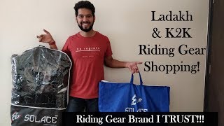 Entire Riding Gear Shopping  | SOLACE FURIOUS JACKET & GEARS | Ladakh & K2K