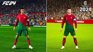 EA Sports FC 24 vs eFootball 2024 | Free Kicks Comparison