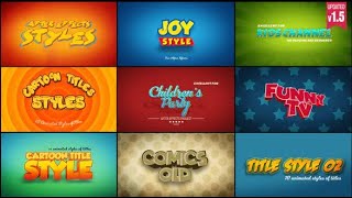 Cartoon Titles Styles ||  Free Download After Effects Templates || 3d Title Animation