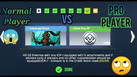 Kill 20 Enemies With Any ICR-1 Equipped With 5 Attachments And 2 Stickers#pro player #normal player