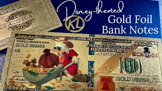 Disney Gold Foil Bank Notes with Scrooge McDuck #disney #disneymerch #banknotes #disneycollection