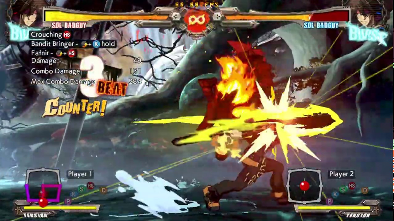 Guilty Gear Xrd REV2 - Sol BnB combo - counter hit 2H [Bandit Bringer ...