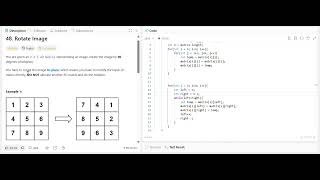 Leetcode 48 rotate matrix clockwise 90 deg