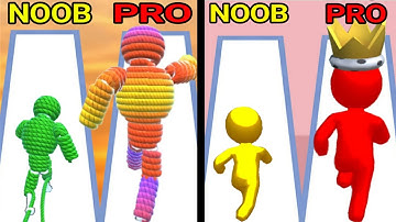NOOB vs PRO in ROPE-MAN RUN vs NOOB vs PRO in COLOR RUN STICKMAN 3D
